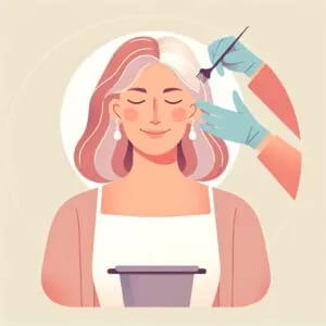 Vrouw waarvan de haar gekleurd wordt