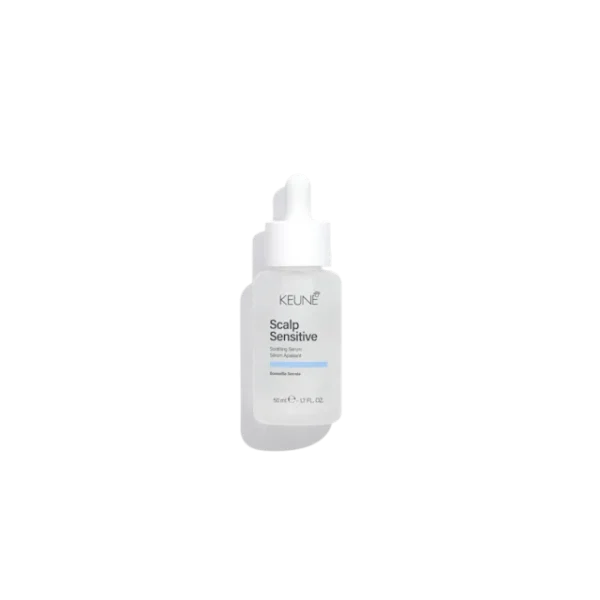 Keune Scalp Sensitive Serum 50ml flacon, geurvrij en licht serum dat roodheid en irritatie van de gevoelige hoofdhuid kalmeert
