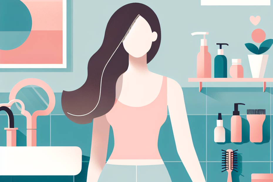 tekening van een dame in de badkamer